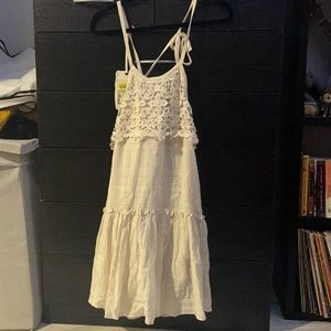 Chelsea & Violet Ecru Boho Ruffle Sun Dress NWT